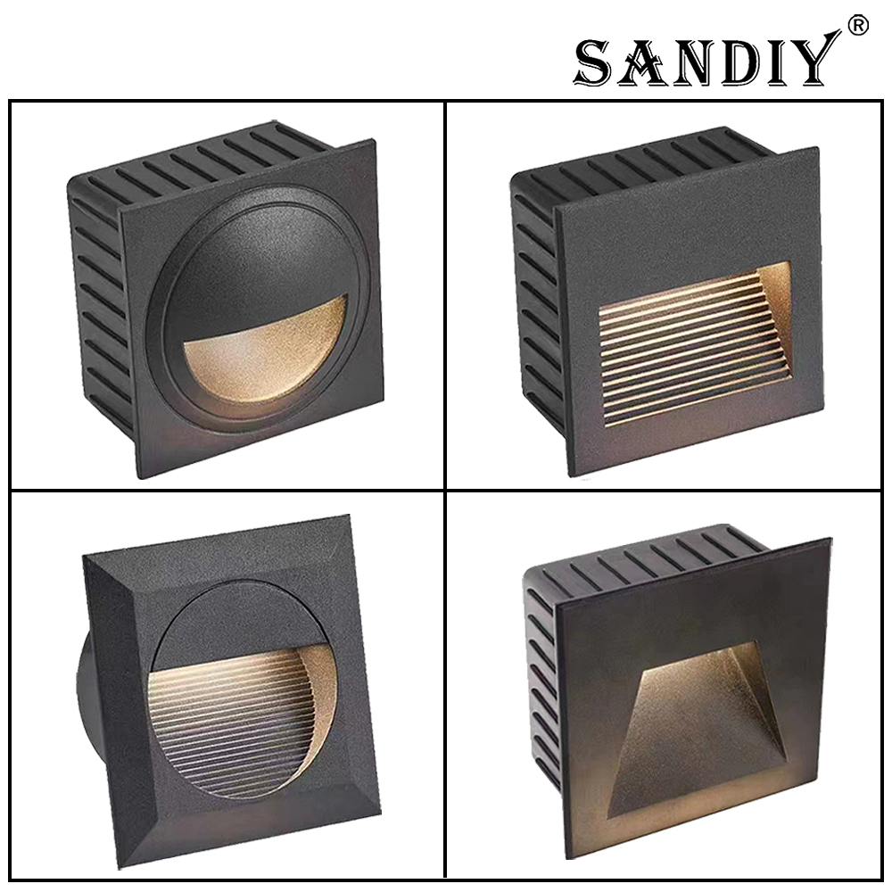 Outdoor Lighting Recessed - SANDIY Recessed Outdoor Wall Sconce Lamps