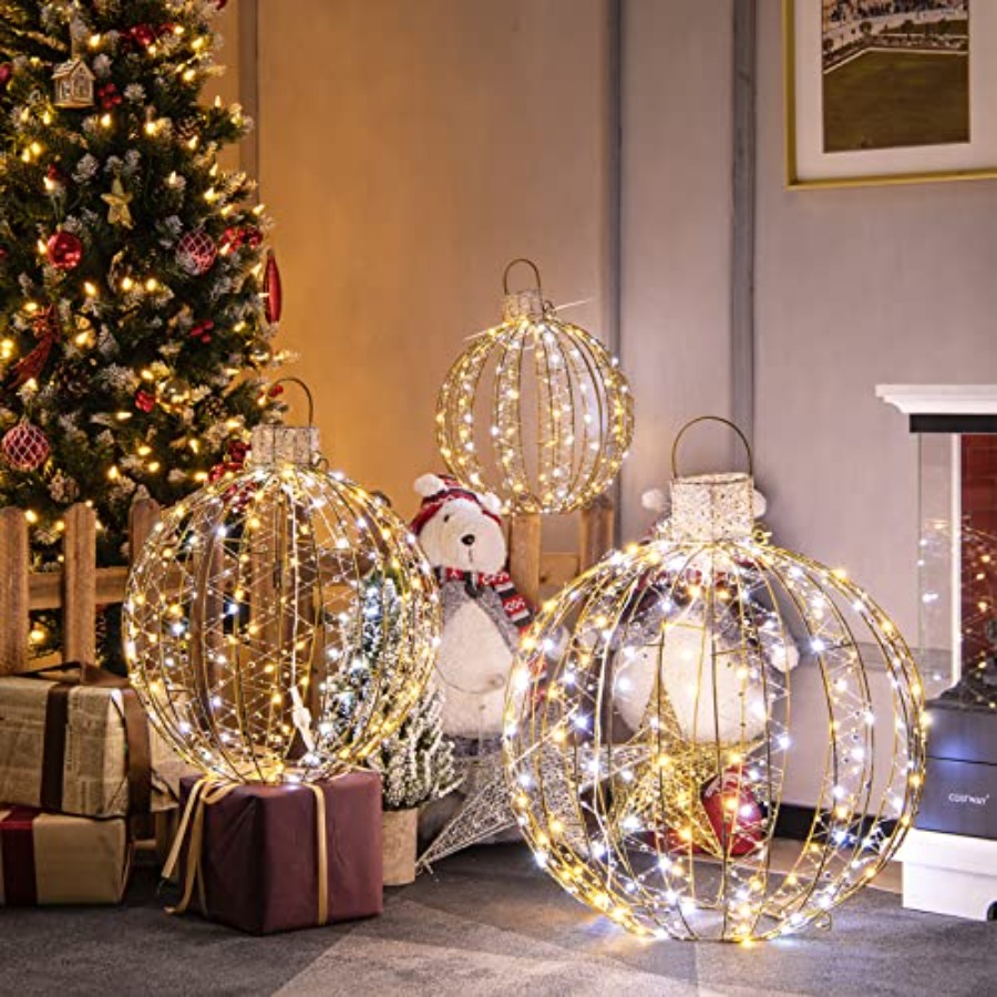 Outdoor Lighting Event - 3 PCS Christmas LED Ball Lights