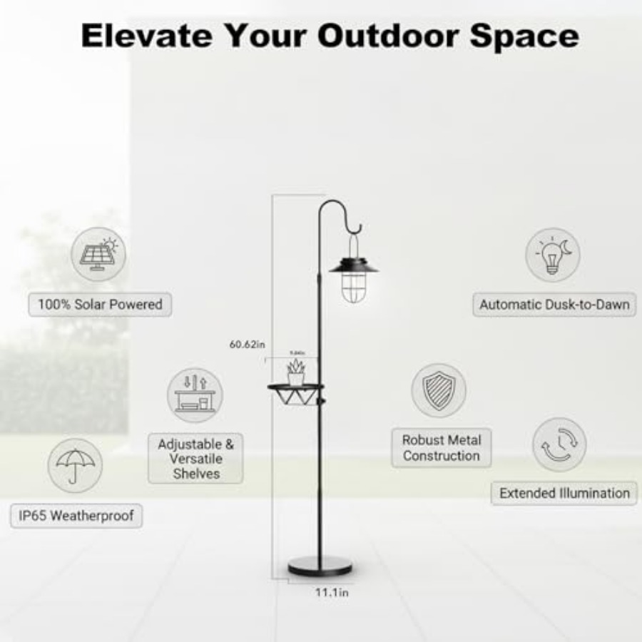 Solar Floor Lamp with Table, 6 - Outdoor Lighting Solar review and price