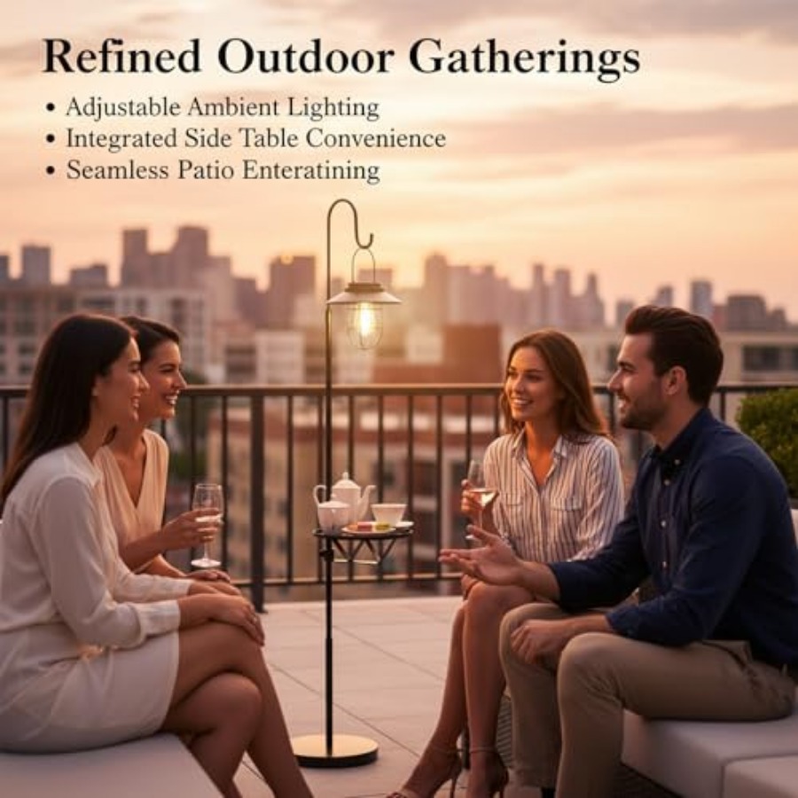 Solar Floor Lamp with Table, 6 - Outdoor Lighting Solar review and price