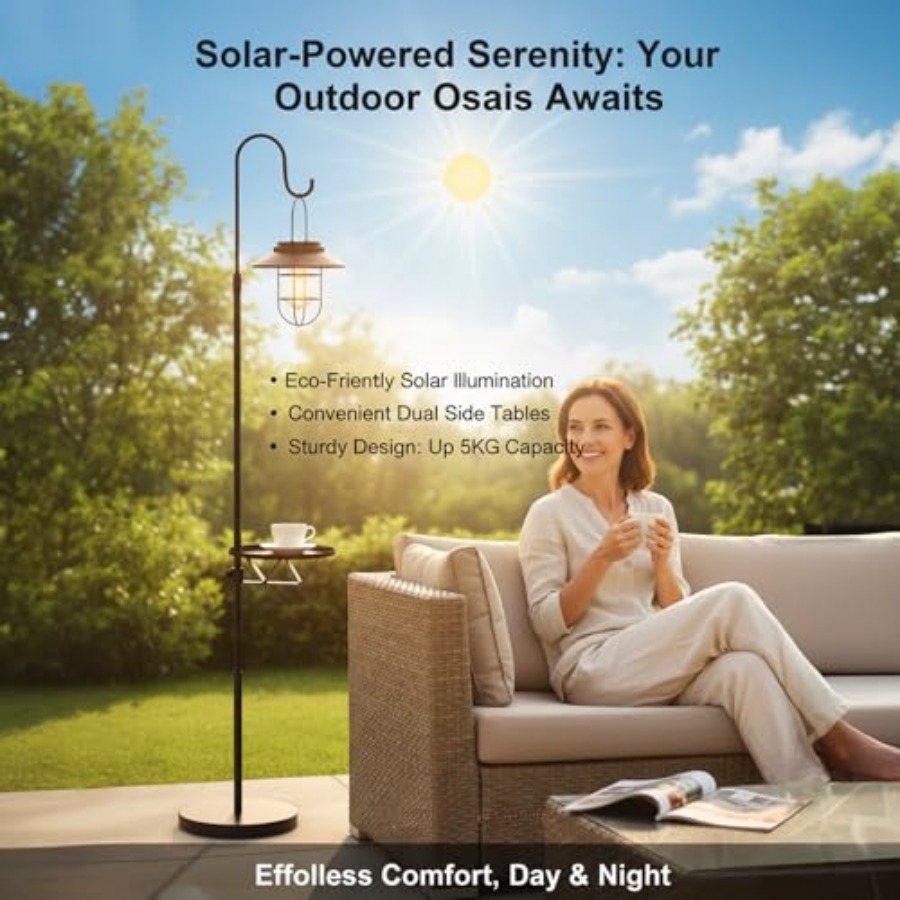 Solar Floor Lamp with Table, 6 - Outdoor Lighting Solar review and price