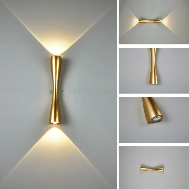 Gold LED Wall Lamp Up Down Lig - Outdoor Lighting Hardwired review and price