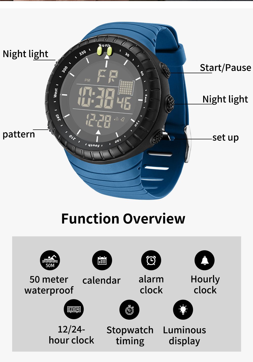 SANDA New 6256 Men's Electroni - Outdoor Lighting Timer review and price