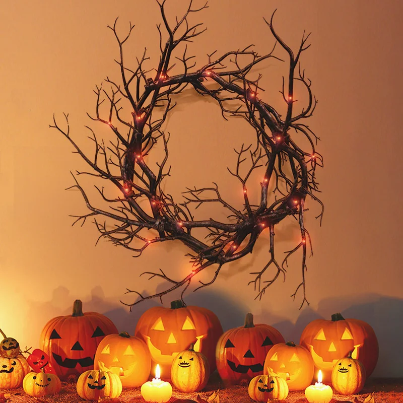 Halloween Decoration Wreath De - Outdoor Lighting Effects review and price