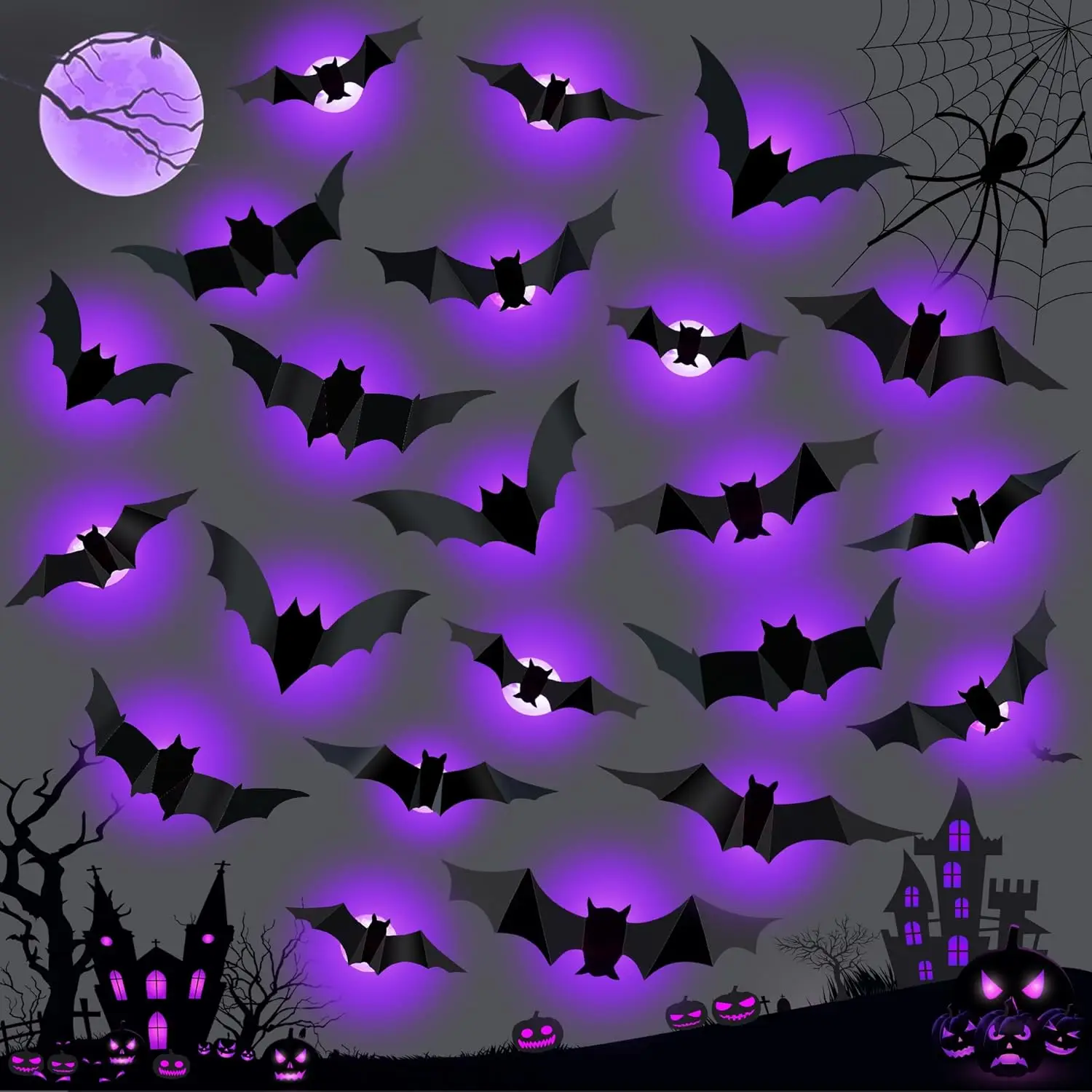 Halloween LED Bats Spider Deco - Outdoor Lighting Event review and price