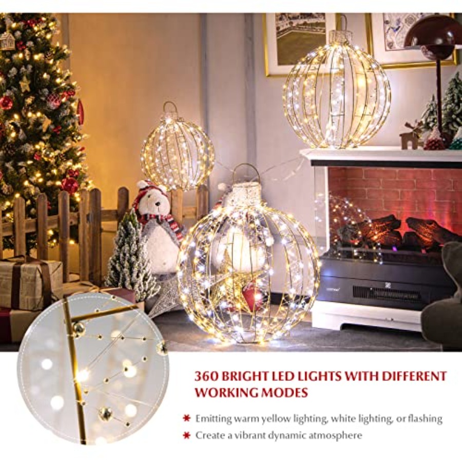 3 PCS Christmas LED Ball Light - Outdoor Lighting Event review and price